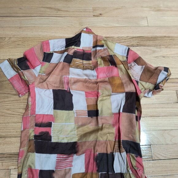 Todd Snyder: Abstract geometric colorblock shirt. Size Small - Picture 2 of 4